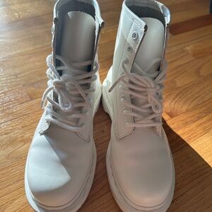 Dr. Martens White Lace Up Boots